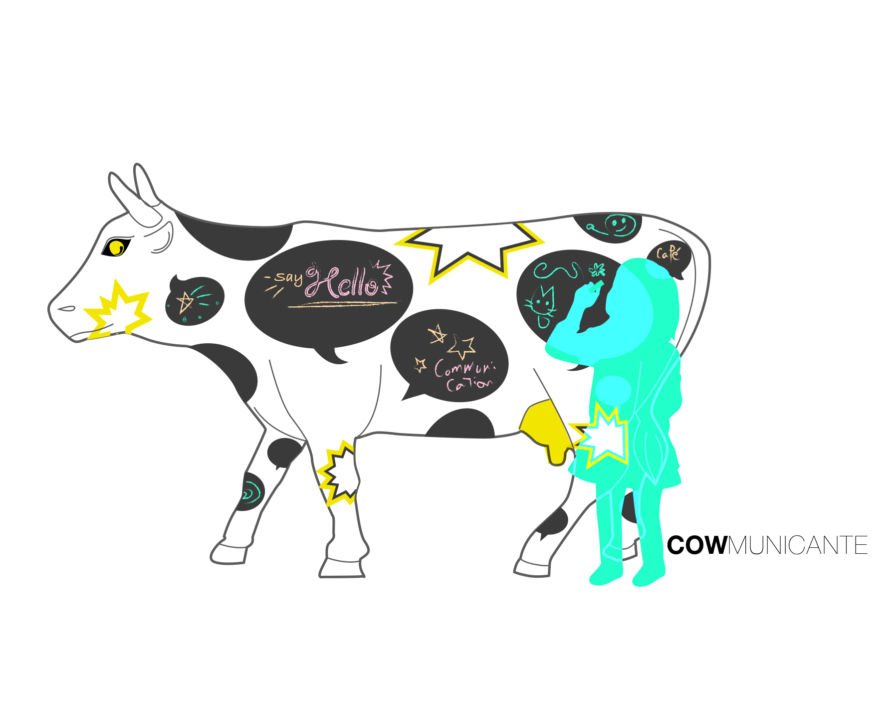 Cowparade, vache communicante